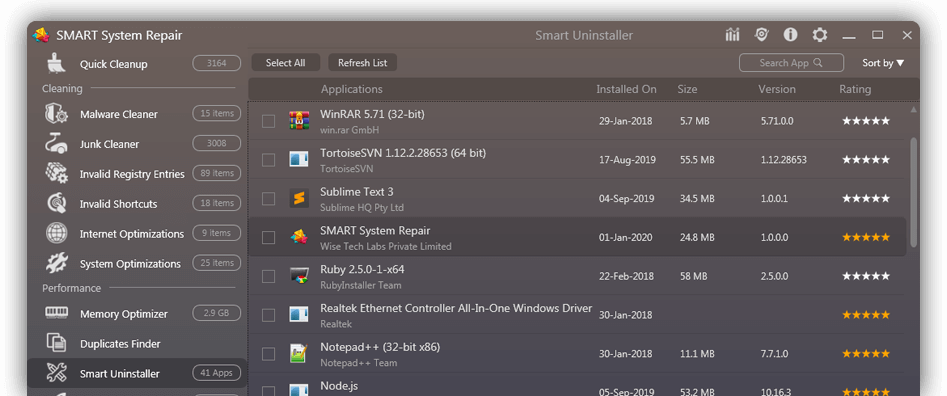 smart uninstaller system repair